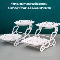 ราคา ชั้นวางเค้กถาดสานตกแต่งชั้นโชว์ขนม1 2ชิ้นชั้นวางขนมพลาสติกสีขาวเค้กตะกร้าคัพขนมขบเคี้ยวผลไม้สามชั้นชั้นวางจานแกว่ง (40624311823)