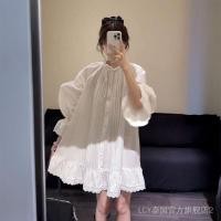 ราคา ผู้หญิงขนาดใหญ่ฝรั่งเศสหวานกระโหลกสไตล์ลูกไม้สีขาวแขนยาวเสื้อชุดต้นฤดูใบไม้ร่วงหลวม น่าระทึกใจ ชุดแกว่งขนาดใหญ่ (42319191867)