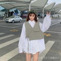 ราคา ชุดลำลองฤดูใบไม้ร่วงและฤดูหนาว สูทสองชิ้นสำหรับผู้หญิงไซส์บวก เสื้อกั๊กและเสื้อลoose핏 (41124908070)