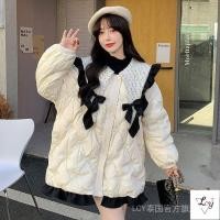 ราคา เสื้อโค้ทกันหนาวและกันหนาวไซส์ใหญ่ไซส์ใหญ่300กก สำหรับสาวอวบเสื้อโค้ทผ้าฝ้ายบุนวมหนาพิเศษสำหรับผู้หญิงเสื้อโค้ทผ้าฝ้ายแฟชั่นคอตุ๊กตารุ่นใหม่สำหรับฤดูหนาว (28570925799)
