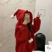 ราคา ชุดคริสต์มาสไซส์ใหญ่ชุดคู่รักชุดคริสต์มาสชุดปีใหม่เสื้อสเวตเตอร์มีฮู้ดคริสต์มาสไซส์ใหญ่พิเศษสำหรับสาวอวบ mm2 300กก เสื้อแจ็คเก็ตอินสีแดงน่ารักสำหรับฤดูหนาว (27017769288)