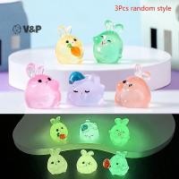 ราคา V P 3 ชิ้น Luminous กระต่ายเครื่องประดับ Mini สีการ์ตูนกระต่ายตุ๊กตา Micro ภูมิทัศน์ตกแต่งตุ๊กตา Miniature ของเล่น (53351428189)