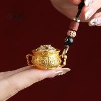 ราคา V P สิบสองราศีเลียนแบบทองเหลืองชามสมบัติหมุนผู้ชายและผู้หญิงแขวนตกแต่งรถพวงกุญแจจี้ (46451204752)