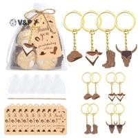 ราคา V P 12 ชุดคาวบอยตะวันตก Party Favors สําหรับแขกคาวบอย Boot หมวกพวงกุญแจสีขาว Organza กระเป๋าและขอบคุณแท็ก (24247725235)