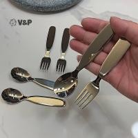 ราคา โวลต์ พี เด็กบนโต๊ะอาหารลึกหนาสแตนเลสเด็กช้อนกินช้อนส้อม 304 สแตนเลสส้อมเด็ก (41125881830)