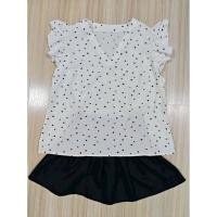 ราคา เสื้อสาวอวบ สีขาวลายหัวใจสีดำ SHEIN CURVE อก 44 ยาว 25 (40176646494)