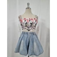 ราคา เสื้อสายเดี่ยวลายดอกไม้ ทรงครอป ป้าย THITIYA อก 32 ยาว 13 (56051414917)