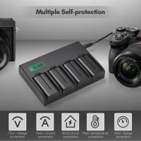 ราคา Joyfeel TH NP F550 เครื่องชาร์จแบตเตอรี่ 4 Slot พร้อมไฟ LED แบตเตอรี่ 4 ชิ้น 7 4V 2200mAh รองรับ SO NY NP F970 NP F960 NP F950 NP F930 NP F770 NP F750 NP F570 NP F550 (56051184077)