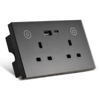 ราคา WiFi สวิตช์ไฟสัมผัสสมาร์ทซ็อกเก็ตแผงกระจกทนไฟหน่วยความจำความล้มเหลวของพลังงาน APP และเสียงรีโมทคอนโทรลมัณฑนากรเต้ารับไฟฟ้าติดผนังพร้อมปลั๊ก Type C USB 2 (54051187780)