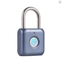ราคา Fast Shipping Mini ลายนิ้วมือกุญแจ USB ชาร์จล็อคลายนิ้วมือ 20 ลายนิ้วมือ IPX2 Splashproof Anti Theft Security Padlocks สําหรับประตูจักรยานกระเป๋าเดินทาง Backpac (25545124067)