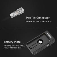 ราคา Andoer กล้อง DV แหล่งจ่ายไฟแบตเตอรี่แผ่นยึดอะแดปเตอร์สำหรับ Blackmagic Cinema Pocket BMPCC 4K Sony NP F970 F750 F550 ลวดสปริง (51251200964)