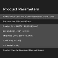 ราคา Joyfeel TH Creality Laser 10 ชิ้นโมดูลไม้อัดแผ่นไม้อัด Basswood 8x8x1 8 ชิ้นไม้วัสดุเหมาะสำหรับแกะสลักด้วยเลเซอร์และแกะสลักโครงการ DIY ตกแต่งบ้าน (50601252833)