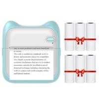 ราคา BUZHI เครื่องพิมพ์ขนาดพกพาแบบพกพา BT Thermal ใช้งานง่ายรองรับรูปถ่ายบันทึกข้อผิดพลาดการพิมพ์บันทึกข้อความสีน้ำเงินมาพร้อมกับกระดาษไวต่อความร้อน 6 ม้วน (44325490454)