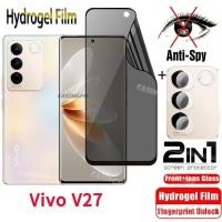 ราคา VIVO V27 2023 Soft Privacy hydrogel ฟิล์ม Anti Spy เต็มรูปแบบป้องกันหน้าจอ Anti Peek ความเป็นส่วนตัวฟิล์มสำหรับ VIVO V27 V27E 5G VivoV27 Pro V 27 E 27E 5G 2023ด้านหลังกล้องป้องกันฟิล์ม (26663894891)