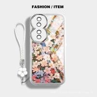 ราคา สำหรับ Huawei Honor 90 Lite X50i Honor 200 Lite 200 Pro เคสโทรศัพท์โปร่งใสลายดอกไม้ทะเลสวยงามพร้อมเชือกแขวนดอกไม้ (43751111030)