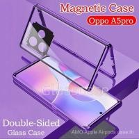 ราคา กล้องป้องกันปลอกสําหรับOppo A5 A 5 pro OppoA5pro 4G 5G 2025 กระจกสองด้านแม่เหล็กพลิกเคสโทรศัพท์แม่เหล็กกันชนโลหะเต็ม 360 Protection Hard Cases Cover Q6AC (42557168018)