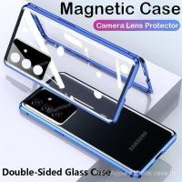 ราคา 360 ป้องกันกล้องสําหรับ Samsung Galaxy S25 S24 S23 FE Plus Ultra S25 Ultra S25 Plus S24 FE กระจกสองด้านแม่เหล็กพลิกเคสโทรศัพท์กันชน เคสแข็งป้องกัน (40357170605)