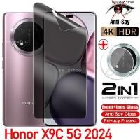 ราคา Honor X9c 5G 2024 2in1 หน้าจอความเป็นส่วนตัว Soft Hydrogel ฟิล์มสําหรับ Honor X9C HonorX9c X9 C X9B X9A X 9C HonorX9b HonorX9a 5G Anti Spy ด้านหน้าด้านหลังHydrogelฟิล์มหน้าจอกล้องป้องกันเลนส์ป้องกัน (