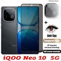 ราคา 2IN1 ความเป็นส่วนตัวหน้าจอป้องกันกระจกโทรศัพท์ฟิล์มสําหรับ IQOO Neo 10 Neo10 Pro 10Pro Neo10Pro IQOONeo10 5G โค้ง Anti Spy หน้าจอด้านหน้าป้องกันกระจกนิรภัยกลับกล้องโทรศัพท์ฟิล์ม ETIJ (40208591692)