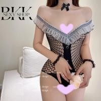 ราคา ชุดคอสเพลย์เมด ชุดบอดี้สูทตาข่าย มาพร้อมโช้คเกอร์แบบผูก B 432 (21083579565)