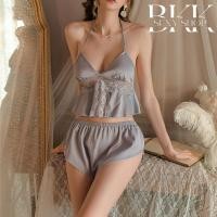 ราคา BKK SEXY เซ็ทชุดนอน ชุดนอนผ้าซาติน ชุดนอนผู้หญิง ชุด2 ชิ้น ขาสั้น B 1094 (26413320693)