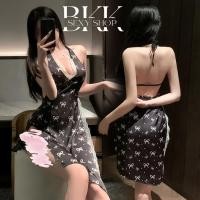 ราคา BKK SEXY ชุดนอนกระโปรง ชุดนอนซาติน ชุดนอน ผูกหลังคอ โชว์ผิวหลัง B 099 (27914097874)