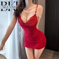 ราคา BKK SEXY ชุดนอนไม่ได้นอน ชุดเดรสรัดรูป เดรสปาร์ตี้ มีไซต์ M 5XL นน 40 100 KG สายเดี่ยวอกลูกไม้ B 495 (26631238420)