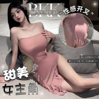 ราคา ชุดเดรสสายเดี่ยว ชุดนอนเดรสปาร์ตี้ เกรดดีพรีเมี่ยม สายเดี่ยวใสเว้าเอวกระโปรงผ่าสูง B 299 (24654672306)