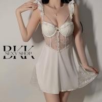 ราคา BKK SEXY ชุดนอน ชุดนอนกระโปรง ชุดนอนลูกไม้ มีไซต์ M 5XL นน 40 100 KG สายเดี่ยวระบายเย็บลูกไม้ ไม่คัน B 609 (26606882777)