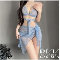 ราคา ชุดใส่ไปทะเล บิกินี่ มีเสื้อคลุม สายเดี่ยวคล้องคอ บราผูกเอว B 675 (22061384197)