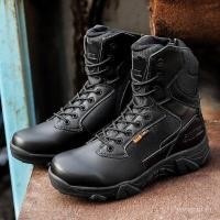 ราคา รองเท้ากลางแจ้งแบบสูง ทนน้ำได้ อัดแน่นด้วยการออกแบบสไตล์ทหาร เหมาะสำหรับการเดินป่า (53551742452)