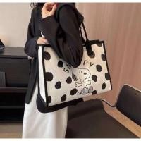 ราคา กระเป๋าผ้าแคนวาสสนูปปี้ พร้อมส่งจากไทย มีซิปด้านใน (24807379036)