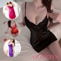 ราคา ลดราคา เดรสผู้หญิงสุดฮอต ชุดนอนผ้าซาตินเนื้อนุ่ม สายเดี่ยว ลูกไม้ ชุดชั้นใน ชุดนอนผูกโบว์ ชุดนอนผู้หญิง ชุดนอนเรียบหรู เดรส เสื้อคลุมเกาะอก ServePro (50901746968)