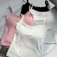 ราคา Undersell เสื้อกล้ามฤดูร้อนแต่งขอบลูกไม้สำหรับผู้หญิง เสื้อกล้ามผ้าฝ้ายสีดำน่ารักแบบลำลอง เสื้อกล้ามลูกไม้ Y2K สุดหวาน เสื้อกล้ามเข้ารูปเข้ารูป ServePro (57901751602)