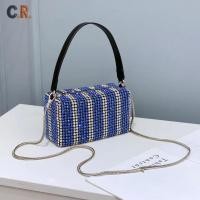 ราคา C R กระเป๋าสะพายใต้รักแร้เนี้ยบแวววาว ดีไซน์ประดับคริสตัล กระเป๋าถือสวยๆ ของขวัญคู่รัก (42368381472)