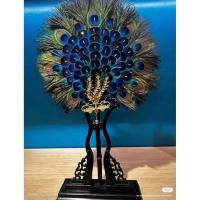 ราคา นำเข้า พัดขนนกยูงคุณภาพสูง Han Dynasty Peacock Feather Fan ผลิตจาก ขนนกยูงแท้คุณภาพสูง (43668082382)
