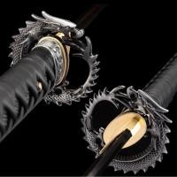 ราคา นำเข้า Black Dragon Katana Handmade Samurai Katana Sword ดาบซามูไรทำมือสุดงดงามใบมีดสีดำเข้ม 1060 High Carbon (40818463994)