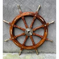 ราคา นำเข้า พวงมาลัยเรือไม้ปรับแต่งได้ Wooden Ship Wheel with Brass Handles ขนาดให้เลือก 36 48 72 นิ้ว (42418084539)