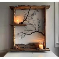 ราคา นำเข้าตกแต่ง กรอบรูปกิ่งไม้ธรรมชาติ100x100ซม Wabi Sabi Style งานตกแต่งผนังสไตล์ญี่ปุ่น ผนังบ้านคาเฟ่หรือโรงแรม (42108340377)