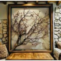 ราคา นำเข้าตกแต่ง กรอบรูปกิ่งไม้ธรรมชาติ 100x100 ซม Wabi Sabi Style งานตกแต่งผนังสไตล์ญี่ปุ่น บ้าน คาเฟ่ หรือโรงแรม (28938614638)