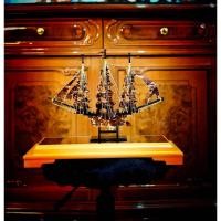 ราคา นำเข้า โมเดลเรือจำลองจากกระดองเต่ากระ Hawksbill Sea Turtle Ship Model งานแฮนด์เมดสุดประณีต ขนาด 17x39x30 cm (50350625549)