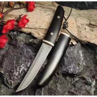 ราคา นำเข้า มีดพกอเนกประสงค์ด้ามไม้เอกโบน Black Ebony ใบ Damascus รุ่นด้าน Matte Finish มีดขนาดพกพา (54400728060)