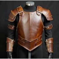 ราคา นำเข้า เกราะหนังแท้สีน้ำตาล Handcrafted Brown Leather Armor Set เกราะหนัง เกราะแฟนตาซี ชุดนักรบ LARP Cosplay (44025175535)