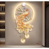 ราคา นำเข้า ภาพตกแต่งนกยูงสไตล์โมเดิร์นหรูหรา LED Light Wall Art ขนาด 120 60 ซม (55701056704)
