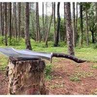 ราคา นำเข้า มีดสปาต้า มาเชเต้ตีมือ เหล็กคาร์บอน ด้ามไม้ Rosewood ปลอกหนังแท้ งานลุคดิบ เท่ แข็งแรง สำหรับสาย Outdoor (57351661332)