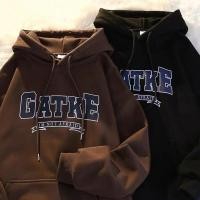 ราคา เสื้อฮู้ด สกรีนอก มีกระเป๋าล้วงด้านหน้า ผ้าสำลีหนานุ่ม เสื้อกันหนาว เสื้อแขนยาว ฮู้ด (53701172320)