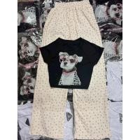 ราคา เซตน้อนหมากางเกงขายาวน่ารักมากก เสื้อครอป กางเกงขายาว อก32 40 เอว23 30 กางเกงผ้าทวิตอย่างดี สมอคหลัง (45401960801)