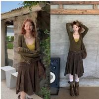 ราคา เสื้อแขนยาวสำหรับผู้หญิง สไตล์เกาหลี คอวี เสื้อยืด (41926528040)