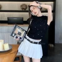 ราคา กระโปรงสั้นผู้หญิง ทรงเอวสูง พลีท มิดิ ทรงเอพร้อมเข็มขัด สไตล์เกาหลีสีขาว (49701262193)