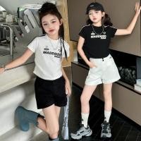 ราคา ชุดสูทฤดูร้อนสำหรับผู้หญิง เสื้อยืดแขนสั้นและกางเกงขาสั้นห้าจุด พิมพ์ลายจดหมายดีไซน์ใหม่ (43417270534)
